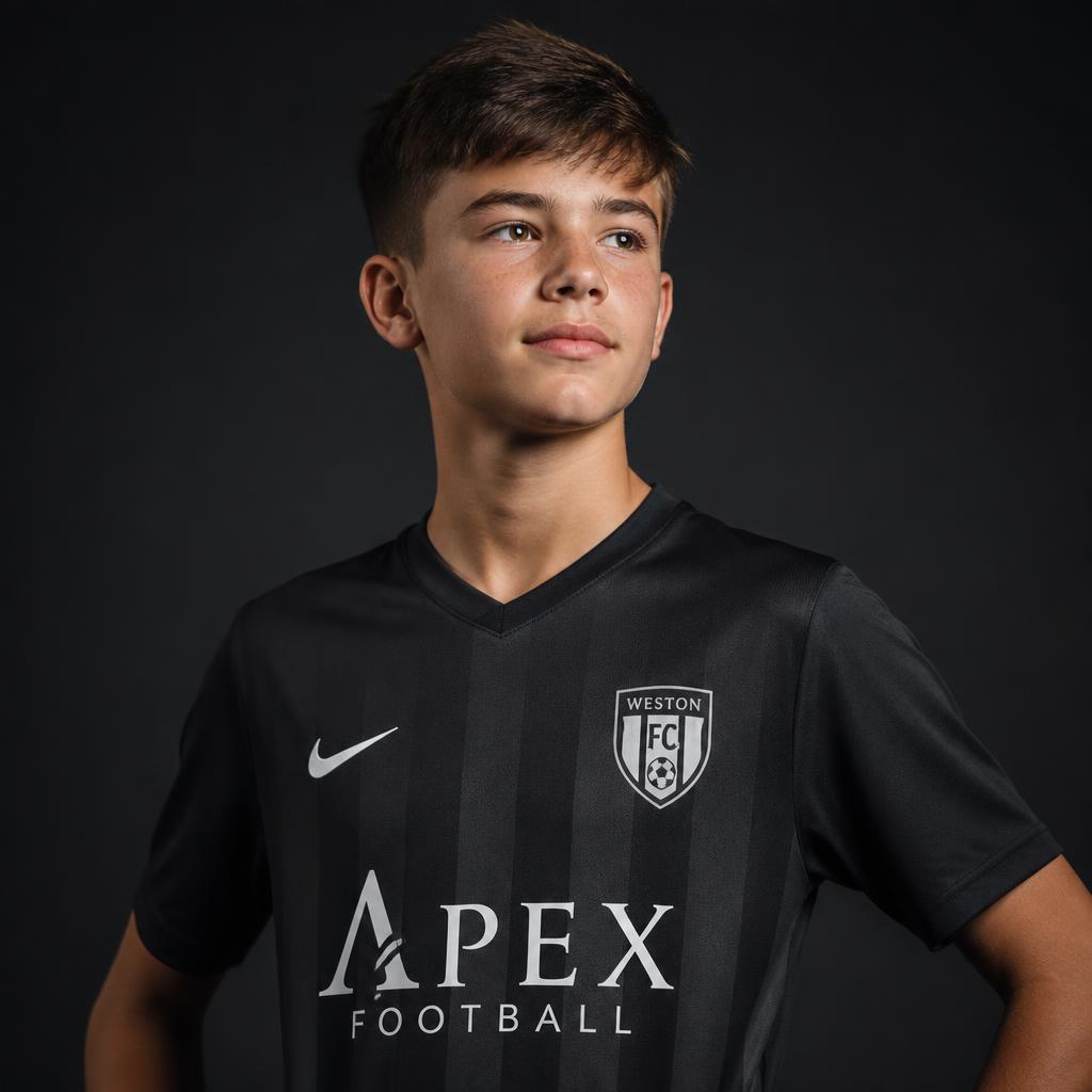 13-jähriger Fußballspieler im Dress